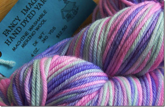 fancy image hand dyed superwash merino wool dk sock knitting yarn in lavendar silver pink