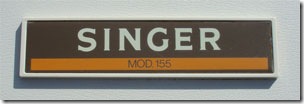 singer knitting machine lid monogram nameplate
