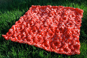 xoxo machine knit baby blanket